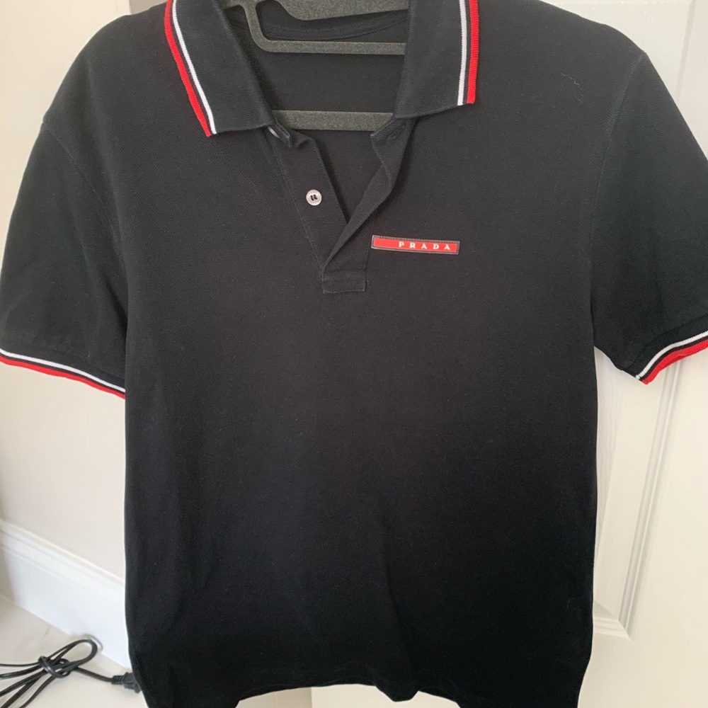 Prada men’s polo black color size s